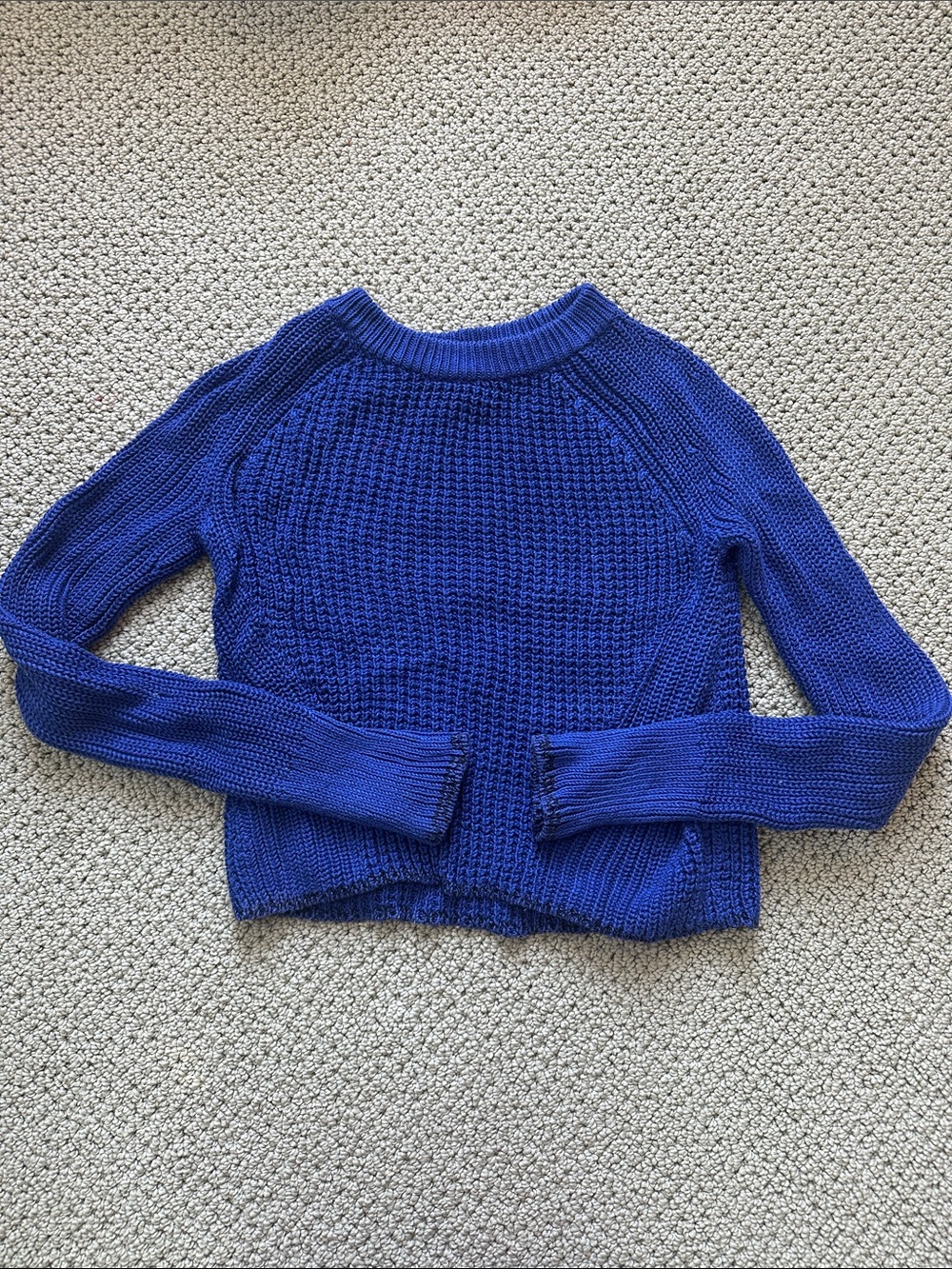 Rag & Bone cobalt blue cotton chunky knit cropped sweater XS